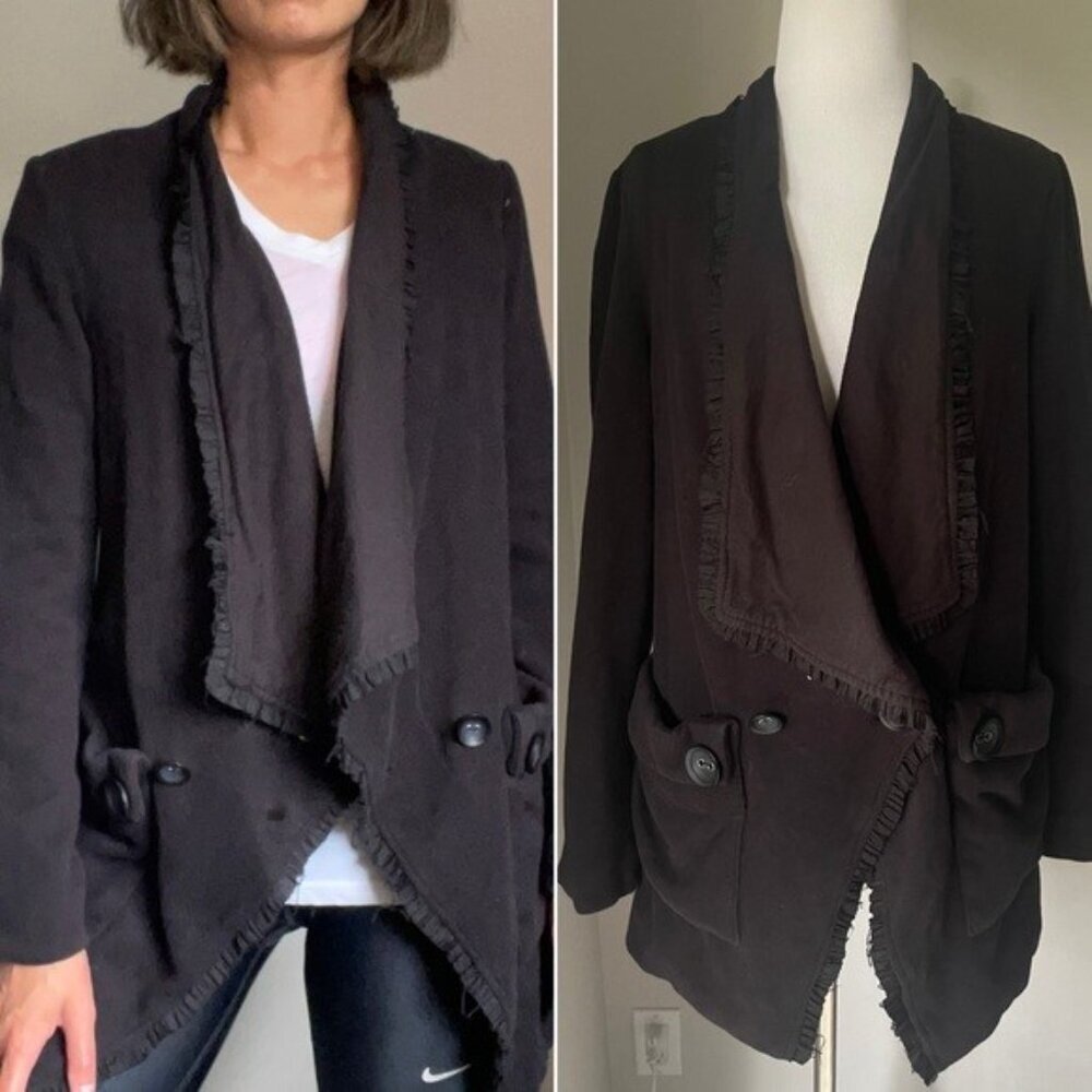 Free People Black Draped Jacket
